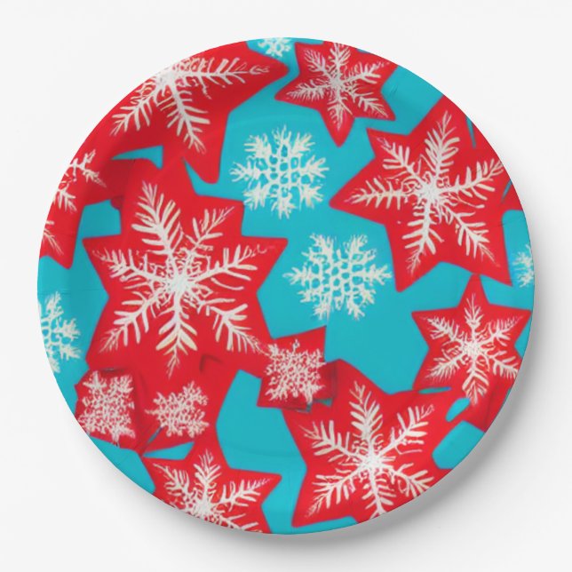 Snowflakes Paper Plate (Front)