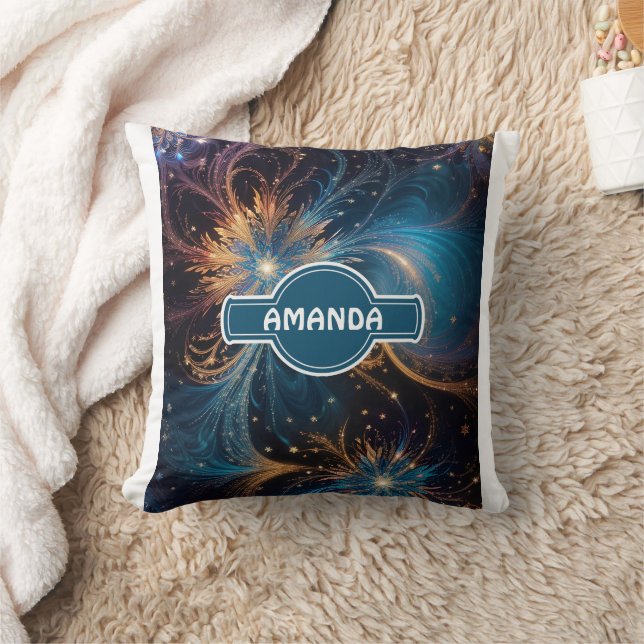 Snowflakes Pastel Colourful Personalised Pattern Cushion (Blanket)