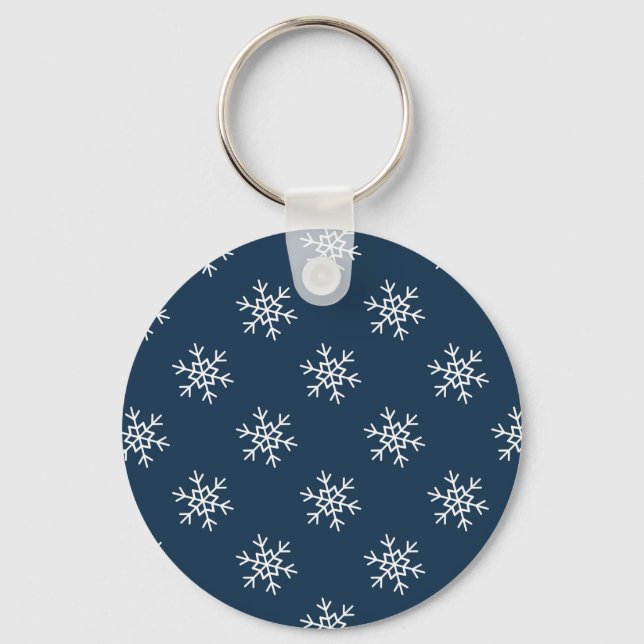 Snowflakes pattern Festive keychain (Front)