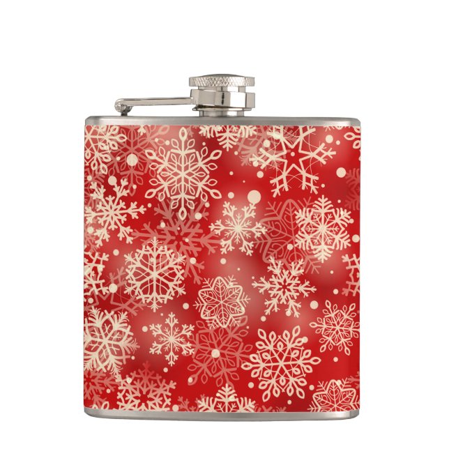 Snowflakes pattern hip flask (Front)