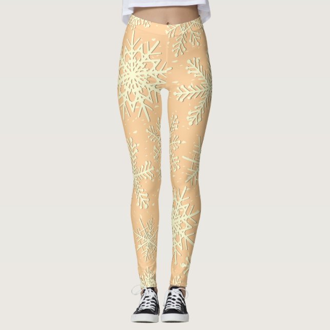 Snowflakes pattern leggings (Front)
