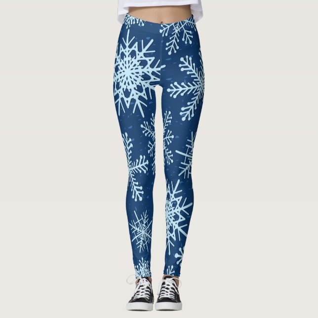 Snowflakes pattern leggings (Front)
