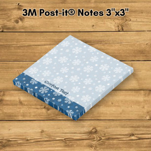 Snowflakes Pattern on Blue Post-it Notes