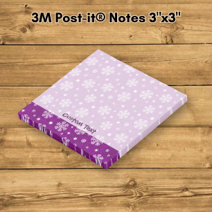Snowflakes Pattern on Purple Post-it Notes