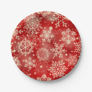 Snowflakes pattern paper plate
