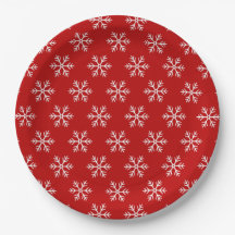 Snowflakes Pattern Red Christmas