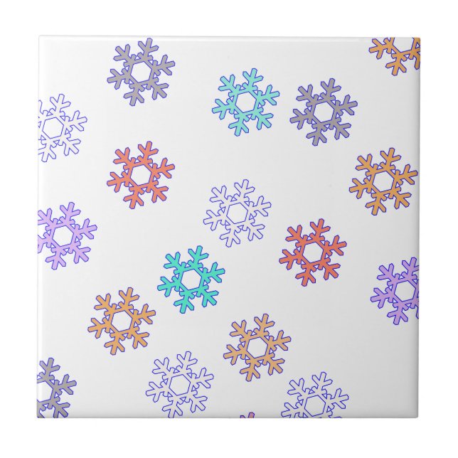 Snowflakes Pattern Snowy Winter Feel Tile (Front)