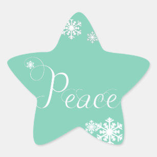 Snowflakes Peace Holiday Star Stickers