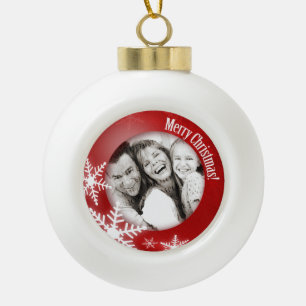 Snowflakes Photo Personalised Christmas ornament