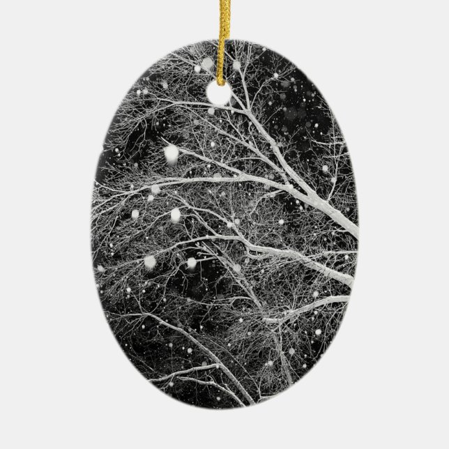 Snowflakes Photo Xmas Tree Keepsake Decorations (Front)