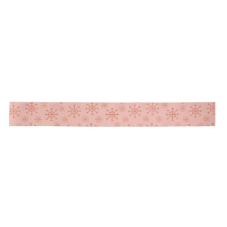 Snowflakes - pink satin ribbon