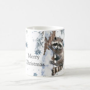 Snowflakes Racoon Winter Christmas Coffee Mug