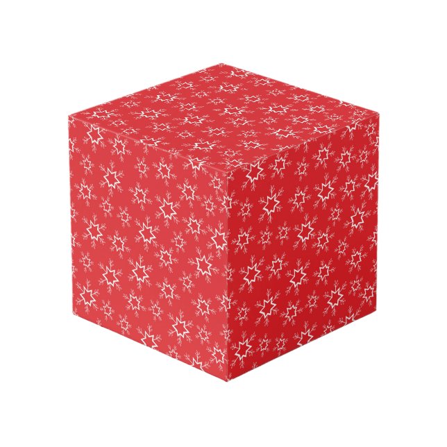 Snowflakes, Red and White Snowflakes, Snow Cube (Front Angled)