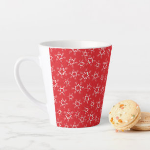 Snowflakes, Red and White Snowflakes, Snow Latte Mug