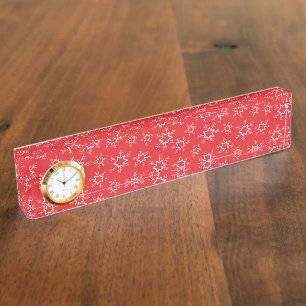 Snowflakes, Red and White Snowflakes, Snow Nameplate