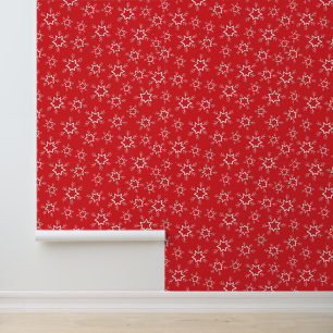 Snowflakes, Red and White Snowflakes, Snow Wallpaper