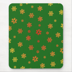 Snowflakes (Red & Gold) [Christmas Pattern] Mouse Mat