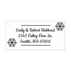 Snowflakes Return Address Rubber Stamp
