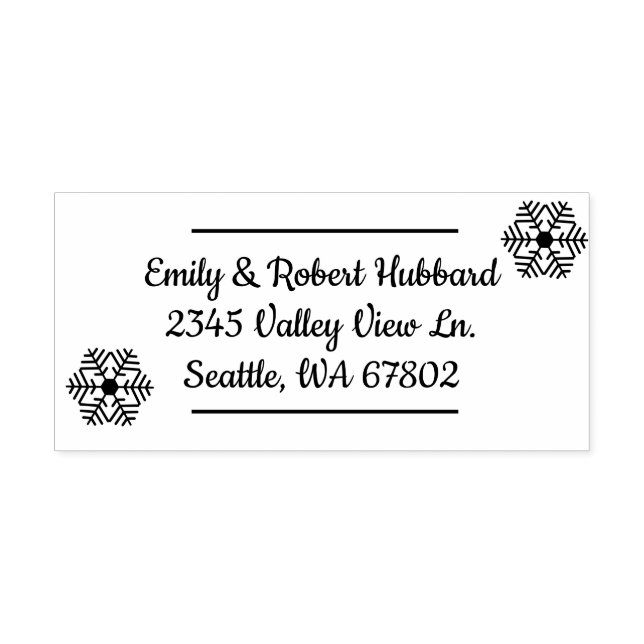 Snowflakes Return Address Rubber Stamp (Imprint)