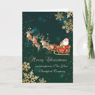 Snowflakes Santa Claus Reindeer Sleigh Holiday