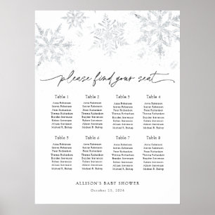 Snowflakes Seating Chart Foam Board