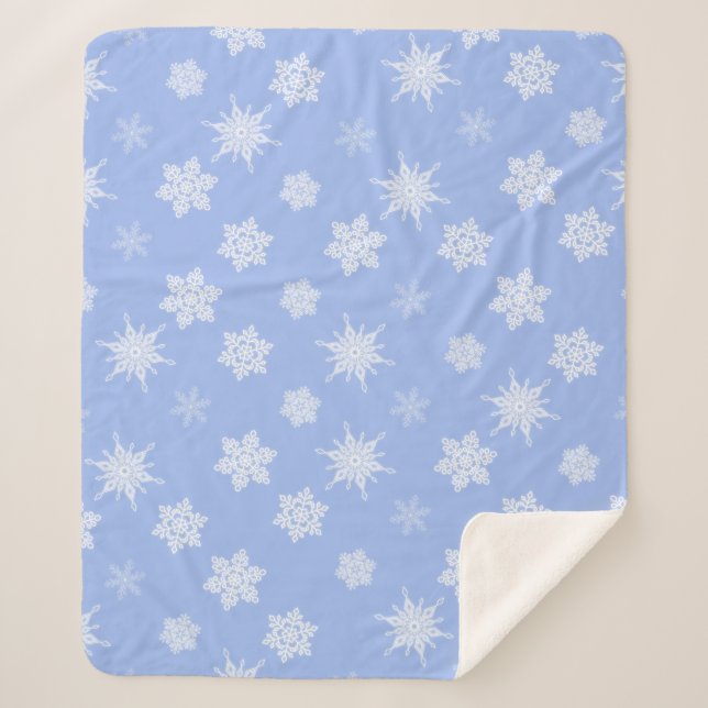 Snowflakes Sherpa Blanket (Front)
