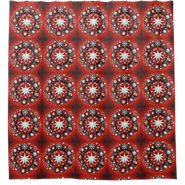 Snowflakes  shower curtain (Front)