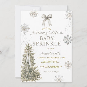 Snowflakes Silver Baby Sprinkle Invite