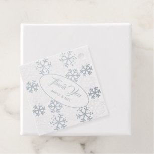 Snowflakes Silver Foil Thank You Favour Tags
