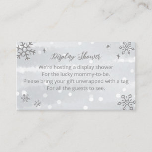 Snowflakes Silver Grey Baby Shower Display Shower Enclosure Card