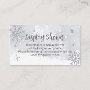 Snowflakes Silver Grey Baby Shower Display Shower Enclosure Card