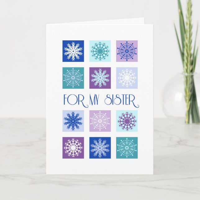 Snowflakes Sister Christmas Card (Front)