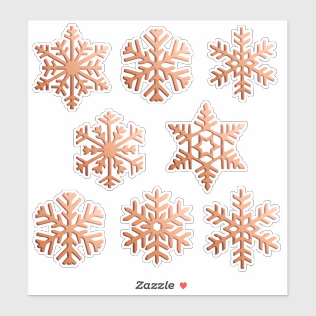 Snowflakes / Snow Flakes in a faux copper finish (Sheet)