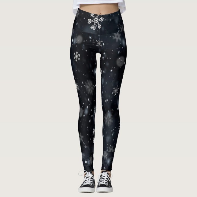 Snowflakes Snow Leggings (Front)