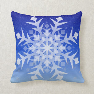 Snowflakes Snowing Holiday Throw Pillow