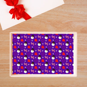 Snowflakes Snowman Candy Canes Blue Background Tissue Paper