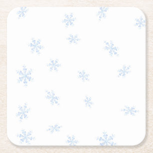 Snowflakes Square Paper Coaster