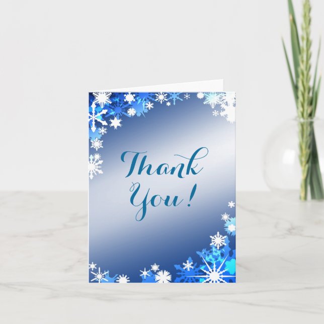 Snowflakes Thank You Card or Table Number (Front)