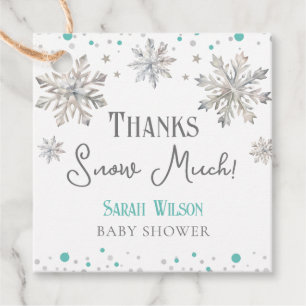 Snowflakes Thanks Snow Much baby shower Favour Tags
