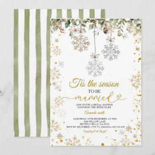Snowflakes Tis The Season to Be Married Bridal Invitation