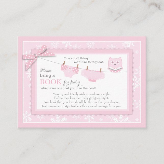 Snowflakes Tutu Diaper Bring a Book Card (Front)