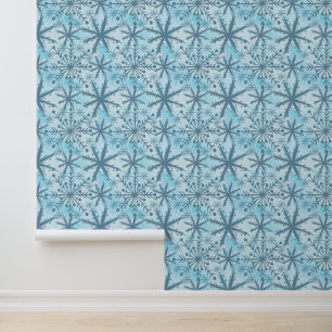 Snowflakes Two Tone Blue Wallpaper