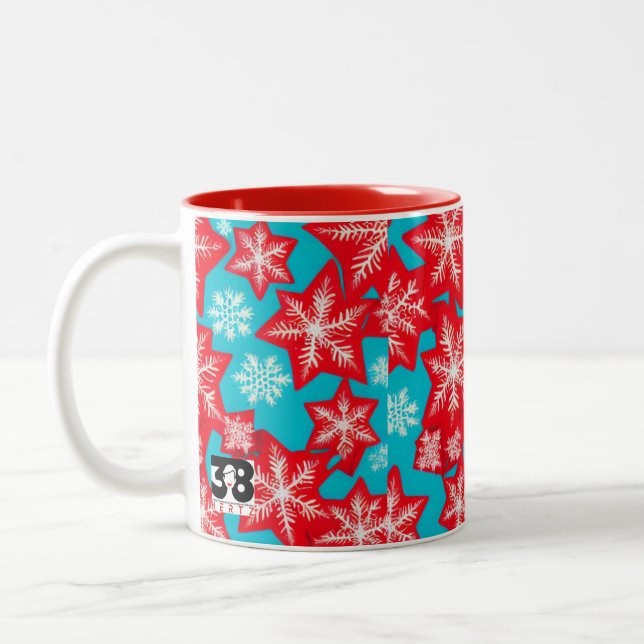 Snowflakes Two-Tone Coffee Mug (Left)