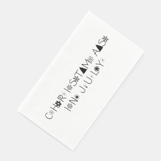Snowflakes Typography Christmas in July Napkin (Corner)