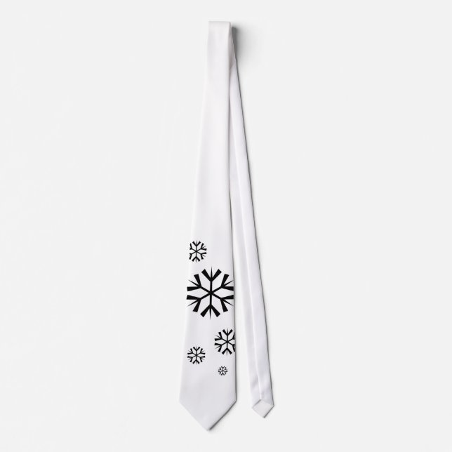 Snowflakes, white and black tie (Front)