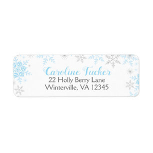 Snowflakes Winter Baby Boy Shower Blue Silver