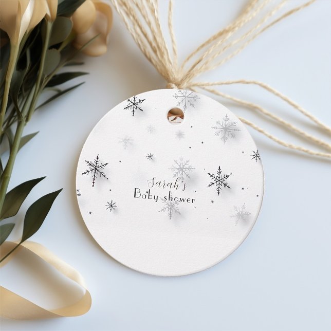 Snowflakes winter  Baby shower  Favour Tags (Creator Uploaded)