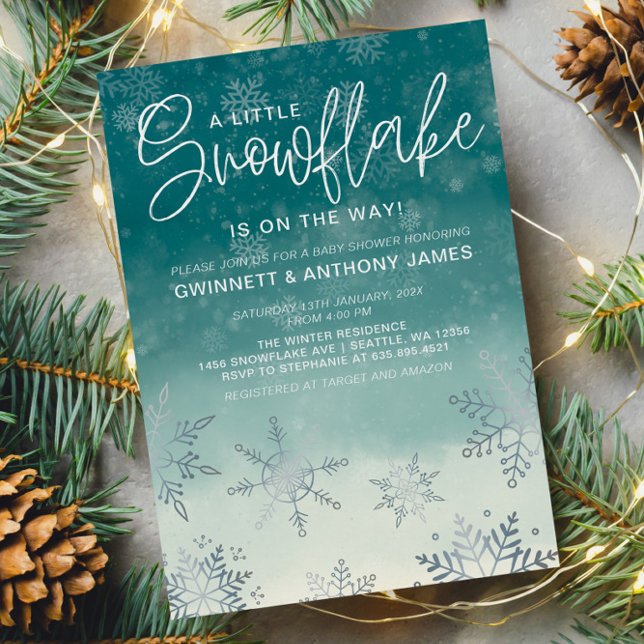 Snowflakes Winter Baby Shower  Invitation (Creator Uploaded)
