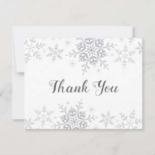 Snowflakes Winter Baby Shower Thank You Card