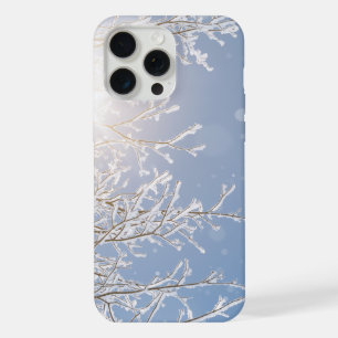 Snowflakes Winter Background with Sun iPhone 15 Pro Max Case